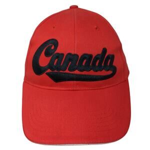 Canada Slideback Baseball Cap Red One Size Adjustable Patriotic World Famous